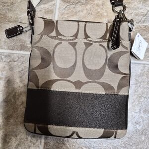 Coach Signature Crossbody Bag in Khaki/Brown